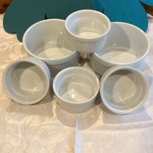 Pier 1 White Ceramic Ramekin Set